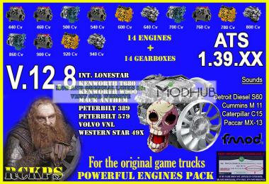 Pack Powerful engines + gearboxes v12.8 for ATS 1.39.x