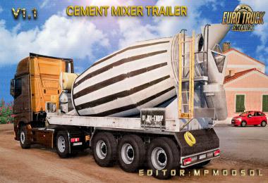 Cement Mixer Trailer Mod For ETS2 Single-Multiplayer v1.1