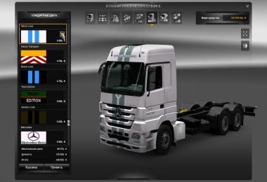 MB Actros MP III mega mod + Tandem mod + truck skin pack