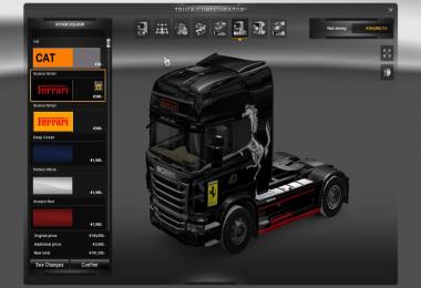 Scania Ferrari Yellow + Black Skins