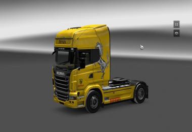 Scania Ferrari Yellow + Black Skins