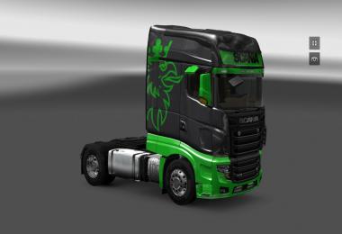 Scania R700 Black Green Skin