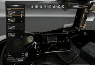Scania V8 Gold Dashboard v 2.2 + Black/Grey Interior