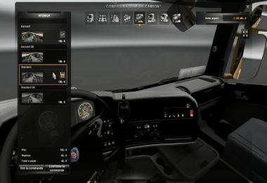 Scania V8 Gold Dashboard v 2.2 + Black/Grey Interior