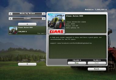 Claas Axion 850 CEBIS 2.0