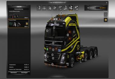 Volvo FH16 6x8 v1.0 Black vs Yellow