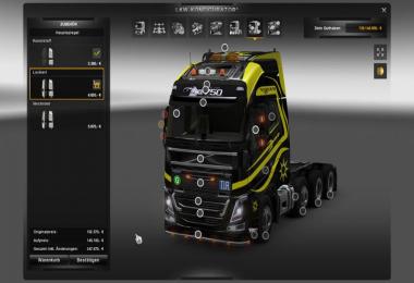 Volvo FH16 6x8 v1.0 Black vs Yellow