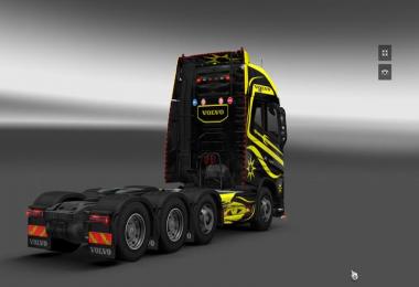 Volvo FH16 6x8 v1.0 Black vs Yellow