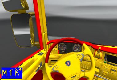 Scania Red & Yellow Interior