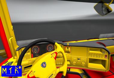 Scania Red & Yellow Interior