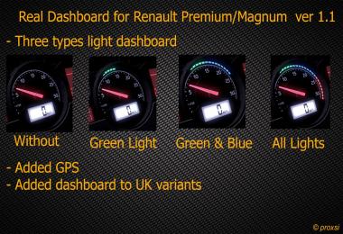Real Dashboard For Renault Premium / Magnum v1.1