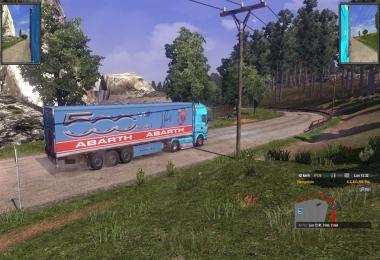 Skin Scania R 500 abarth + skin trailer 500 abart + sound
