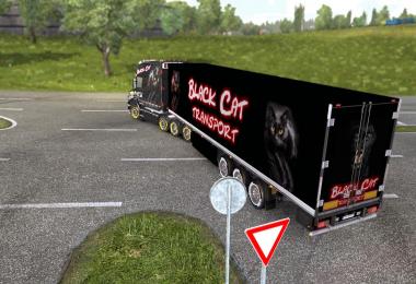 Scania T-mod Black Cat + Trailer