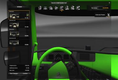 Volvo FH16 2012 Lime green and Black Interior