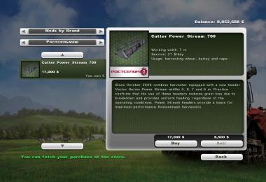 ROSTSELMASH Vector 410 pack