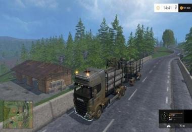 Scania R730 forest and trailer v1.0
