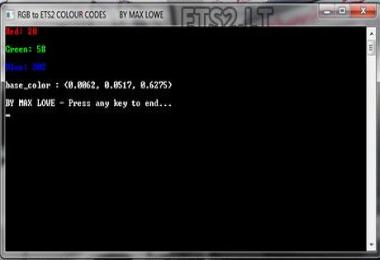 RGB to ETS2 Color Code Converter All