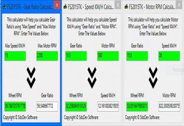 PHYSICS CALCULATORS (MOTOR, GEAR RATIO, SPEED, STEERING) V1.1