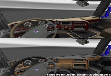 Wooden dashboard Scania R v1.0
