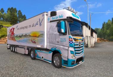 Skin Peche Group for Mercedes Actros MP4 + trailer