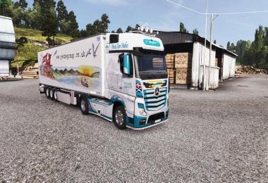 Skin Peche Group for Mercedes Actros MP4 + trailer