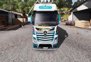 Skin Peche Group for Mercedes Actros MP4 + trailer