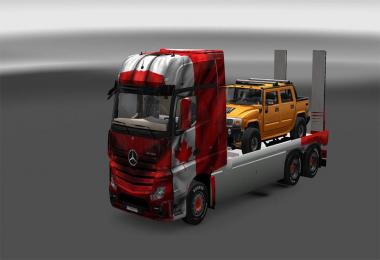 Mercedes Actros MP4 Flatbed + Trailer V2
