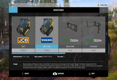 Skidsteer Pack JCB + Volvo