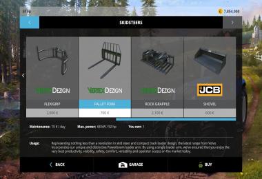 Skidsteer Pack JCB + Volvo