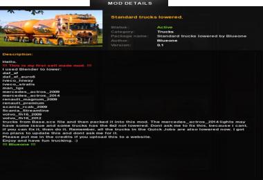 Standard trucks lowered