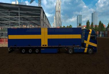 Trailer with Swedish Flags