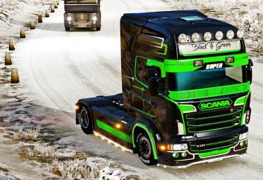Black & Green Extreme paint job for Scania RJL