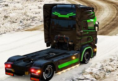 Black & Green Extreme paint job for Scania RJL