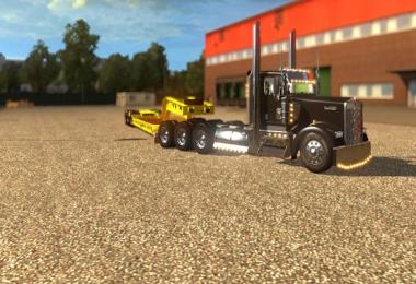 Kenworth W900L With American Tri-Axle Lowboy