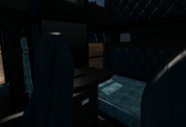 Kenworth T680 Black Teal Interior
