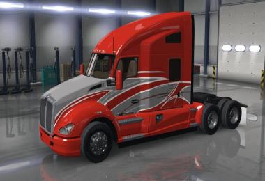 Kenworth T680 Red Stripe Skin