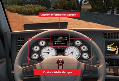 Kenworth T680 White Gauges + Colour Info Display v1.0