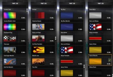 Unblocks all the Paintjobs / Cost : $1000