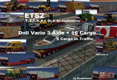 Doll Vario 3 axle Trailer with new backlight and in Traffic v3.0