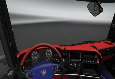 Scania R Blue Red Black Interior
