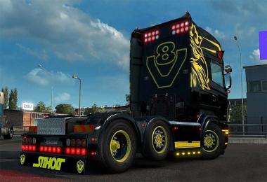 Scania R & Streamline Black&Yellow Skin + LimetecTrailer + Accessory