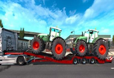 Trailer with 2 Tractors fixed