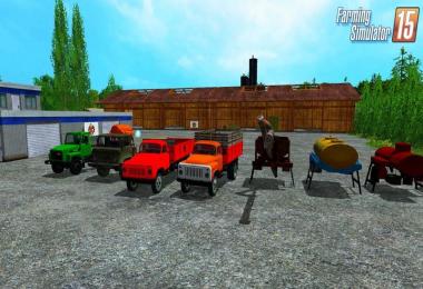 Gaz 53 Pack Trucks + Trailer (Multicolor) v4.01