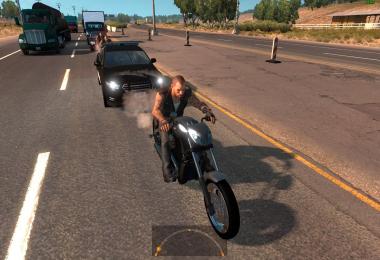 Motorcycle Harley Davidson police in traffic ATS 1.4.x
