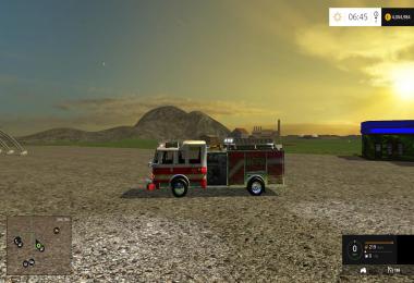 American fire truck with working hose v1.0