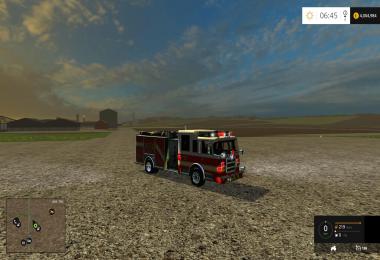 American fire truck with working hose v1.0