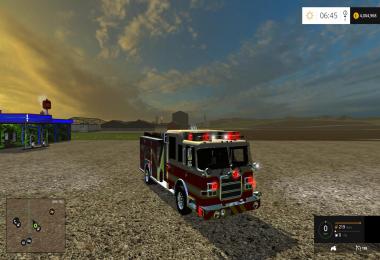 American fire truck with working hose v1.0
