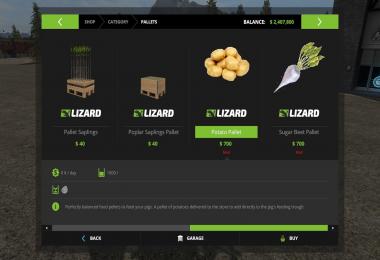 Buyable Potato and Sugar Beets Pallets