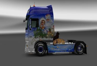 DAF XF 105 50k New Year's express skin 1.26