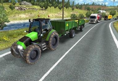 Tractor with Trailers in Traffic
